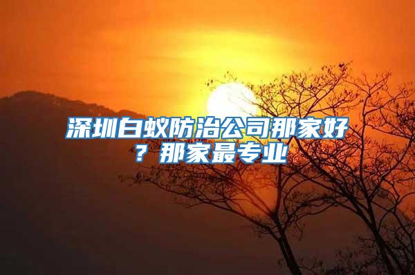 深圳白蟻防治公司那家好？那家最專業(yè)