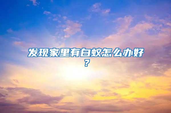 發現家里有白蟻怎么辦好？