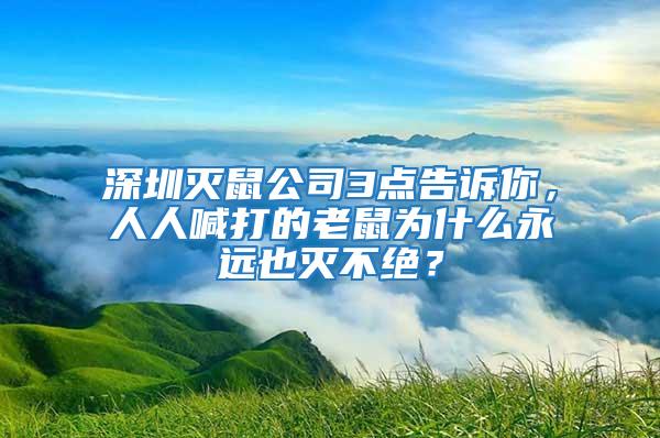深圳滅鼠公司3點告訴你，人人喊打的老鼠為什么永遠也滅不絕？